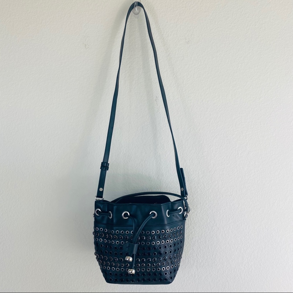 Zara Basic Vegan Leather Studded Mini Bucket Bag - image 2